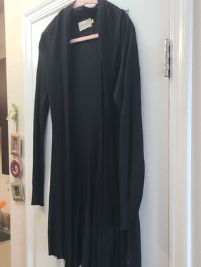 DREAMERS Long Black Cardigan. Size M. Super Cute Sway And Fan Style.